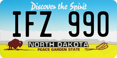 ND license plate IFZ990