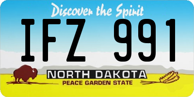 ND license plate IFZ991