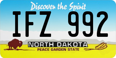 ND license plate IFZ992