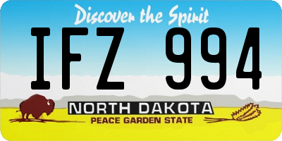 ND license plate IFZ994