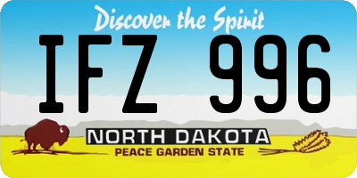 ND license plate IFZ996