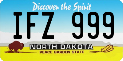 ND license plate IFZ999
