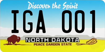 ND license plate IGA001