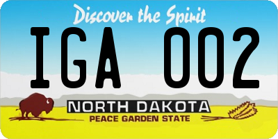 ND license plate IGA002