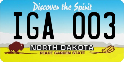 ND license plate IGA003