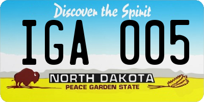 ND license plate IGA005