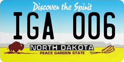 ND license plate IGA006