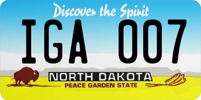 ND license plate IGA007