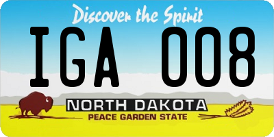 ND license plate IGA008