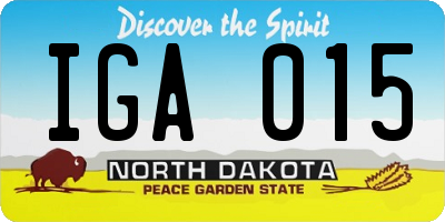 ND license plate IGA015