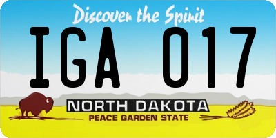 ND license plate IGA017