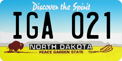 ND license plate IGA021