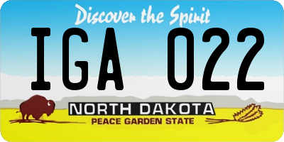 ND license plate IGA022