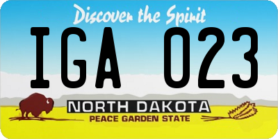 ND license plate IGA023