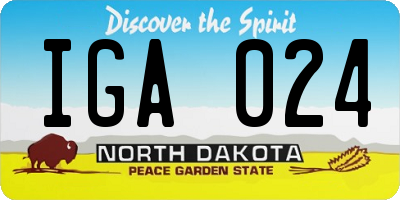 ND license plate IGA024