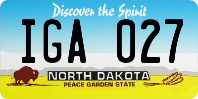 ND license plate IGA027