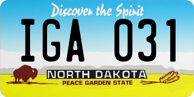 ND license plate IGA031