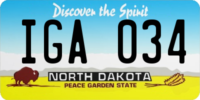 ND license plate IGA034
