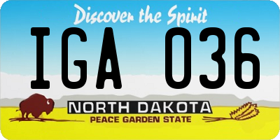 ND license plate IGA036