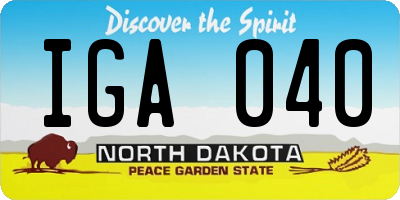 ND license plate IGA040