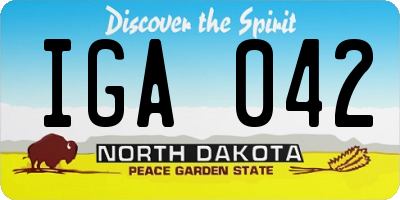 ND license plate IGA042
