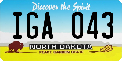 ND license plate IGA043