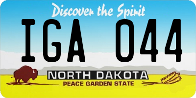 ND license plate IGA044