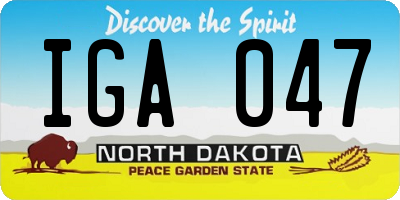 ND license plate IGA047
