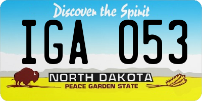 ND license plate IGA053