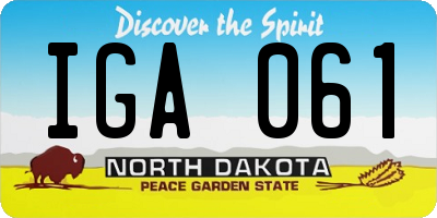 ND license plate IGA061