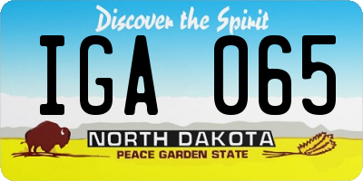 ND license plate IGA065