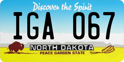ND license plate IGA067