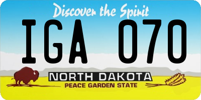 ND license plate IGA070