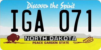 ND license plate IGA071
