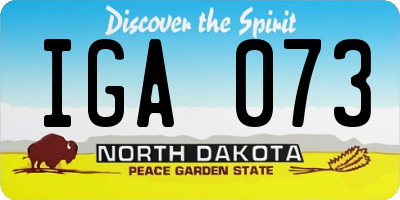 ND license plate IGA073