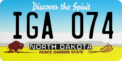 ND license plate IGA074