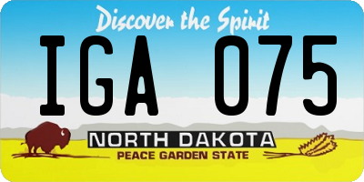 ND license plate IGA075