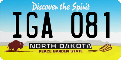 ND license plate IGA081