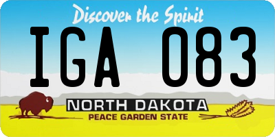 ND license plate IGA083