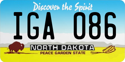 ND license plate IGA086
