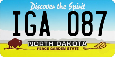 ND license plate IGA087