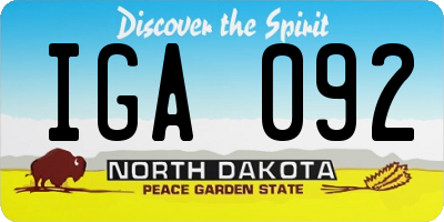ND license plate IGA092