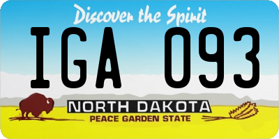 ND license plate IGA093