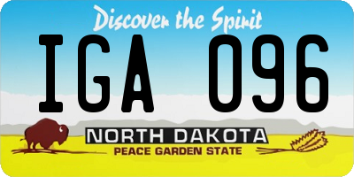 ND license plate IGA096