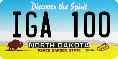 ND license plate IGA100