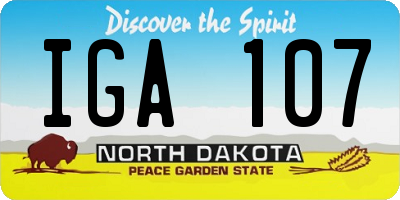 ND license plate IGA107