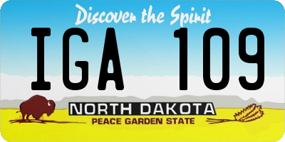 ND license plate IGA109