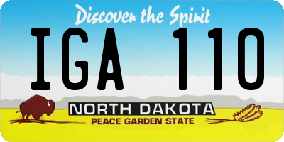 ND license plate IGA110