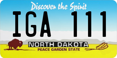 ND license plate IGA111