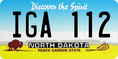 ND license plate IGA112